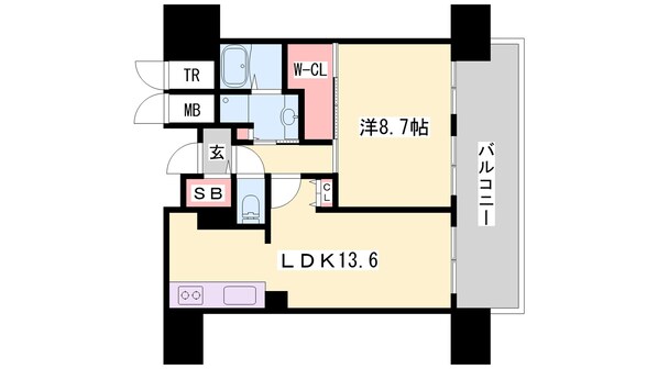 姫路駅 徒歩4分 5階の物件間取画像